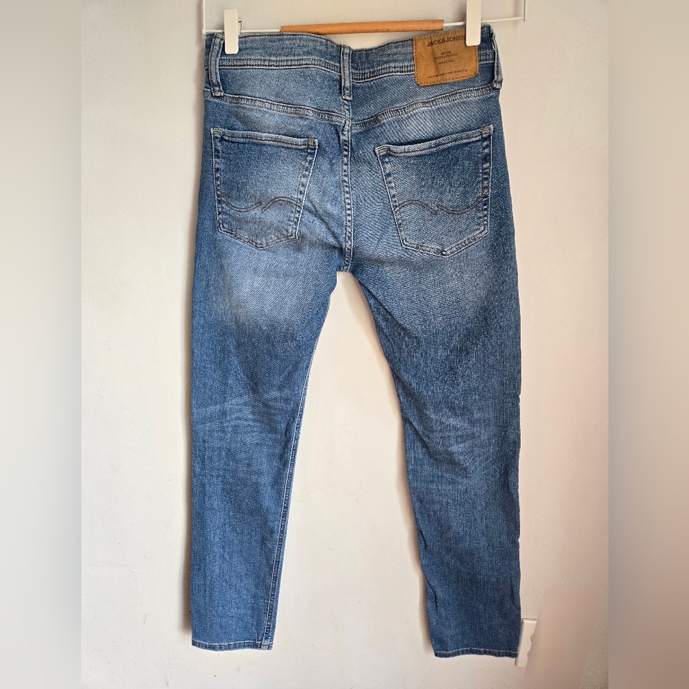 JACK & JONES Denim Blue Slim / Glenn Jeans - Picture 9 of 10